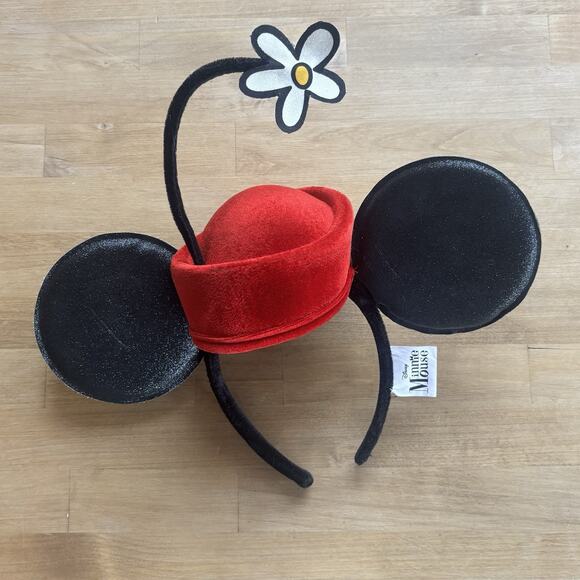 Disney Accessories - Disney Minnie Vintage Flower Hat Old School Minnie Mouse Disneyland Headband